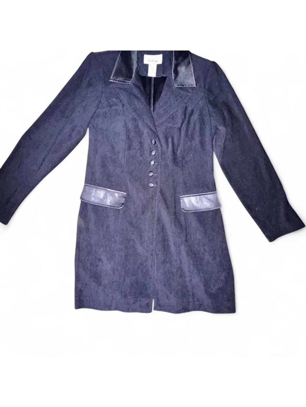 Worthington tailored tuxedo-style blazer jacket petite 90s structured black - Picture 3 of 8